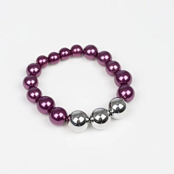 paparazzi Jewelry - All dressed Uptown Purple Stretchy Bracelet